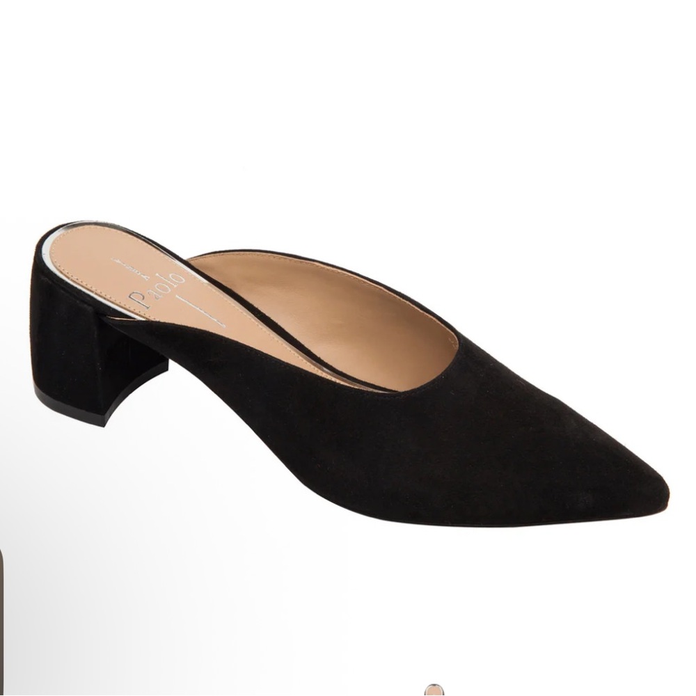 Paolo Zadie block heel Black Suede Mules